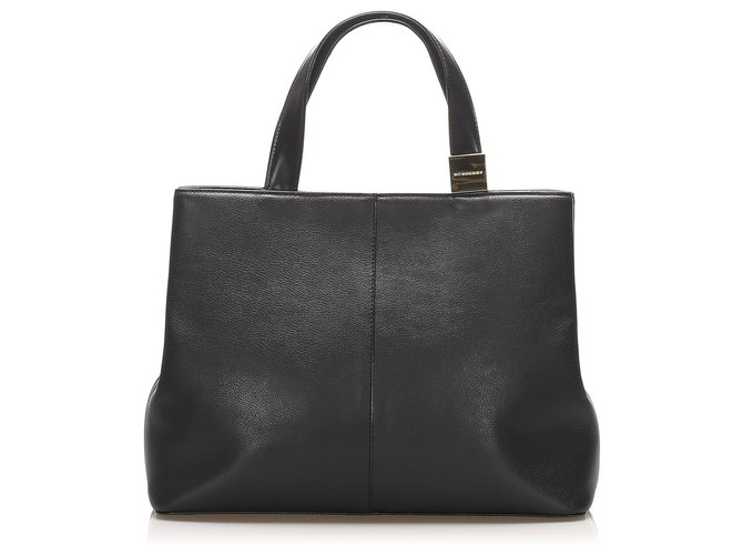 Burberry Black Leather Tote Bag Pony-style calfskin  ref.266137