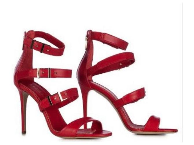 Le Silla Sandalen aus rotem Leder