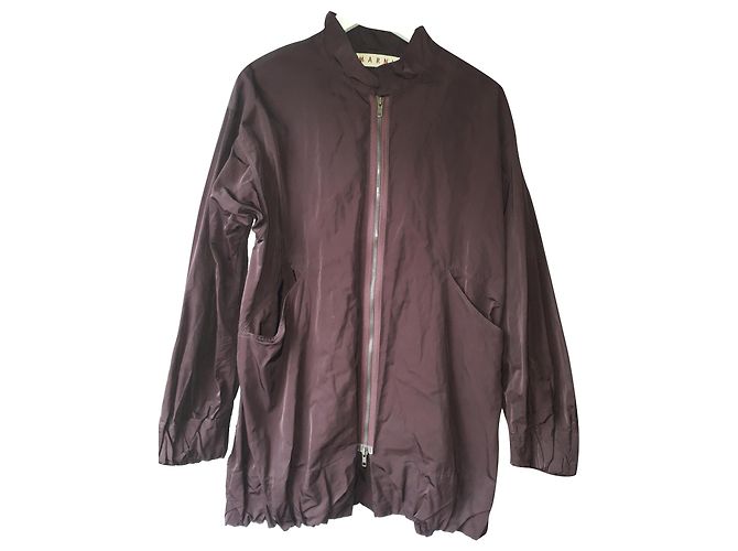 Chaqueta Marni Rojo Oscuro de Seda Burdeos