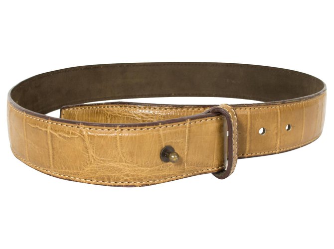 Alaïa Belts Beige Leather Metal  ref.266340