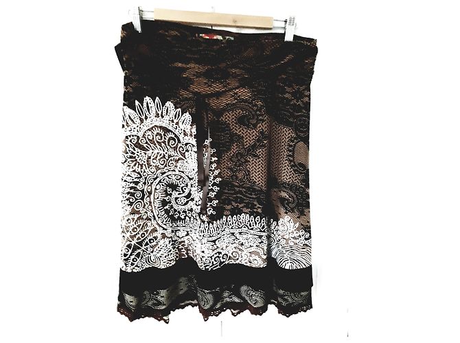 Desigual Rock Braun Beige Weiß Viscose