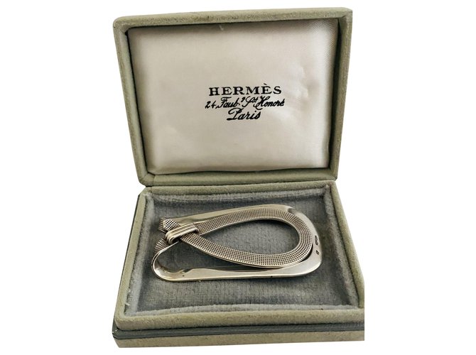 Hermès Money clip Silvery Silver  ref.266375