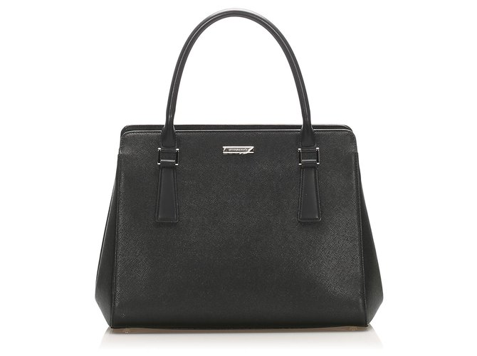 Burberry Black Leather Tote Bag Pony-style calfskin  ref.266439