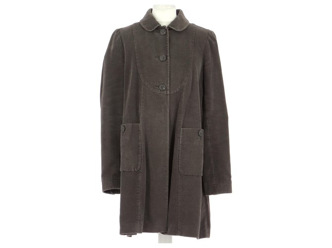 Comptoir Des Cotonniers Coat Chocolate Cotton ref.266558 - Joli Closet