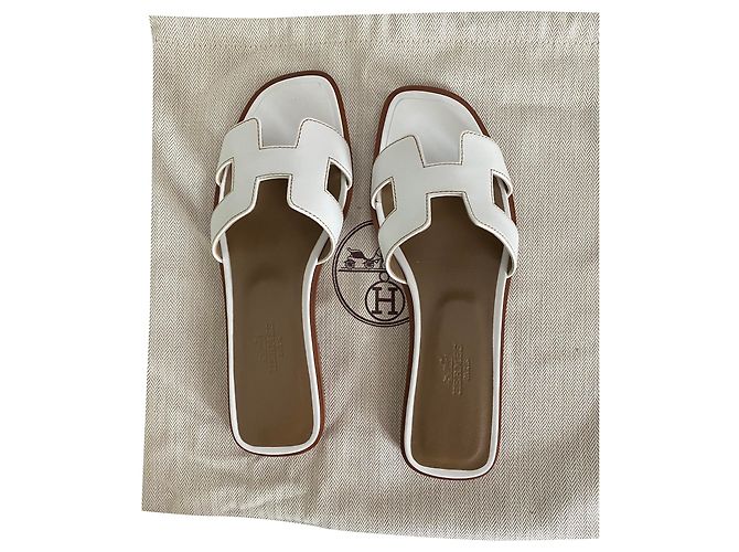 Hermès Oran sandalo Bianco