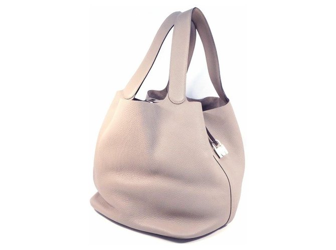 Hermès HERMES Picotin Lock GM Womens handbag Tourterelle gray x silver  hardware ref.266661 - Joli Closet