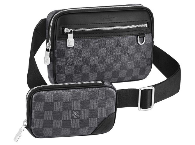Louis Vuitton LV Scott messenger new Grey Leather  ref.266670
