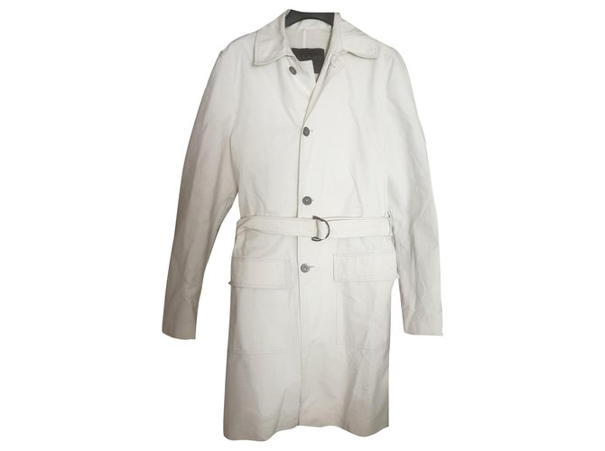 Burberry trench coat overcoat Eggshell Cotton  ref.266688