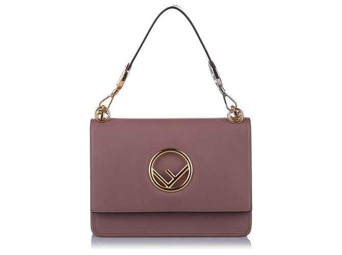 Fendi Pink Kan I F Leather Satchel