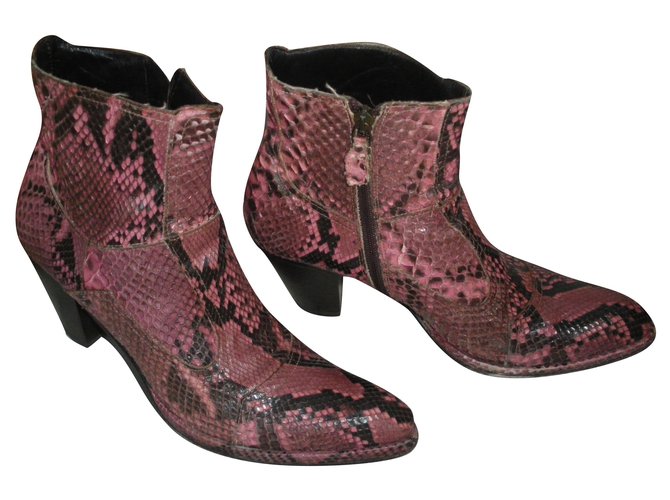 Vintage Python Stiefeletten Senfgelb 