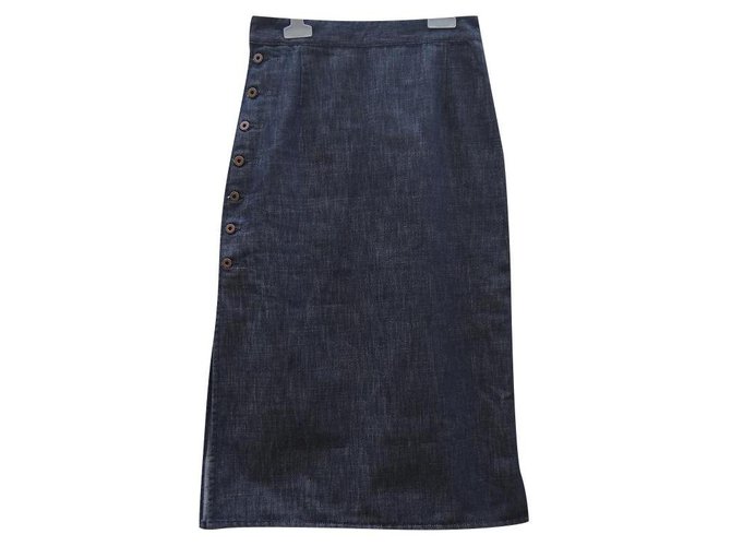 Miu Miu Skirts Blue Cotton  ref.266950