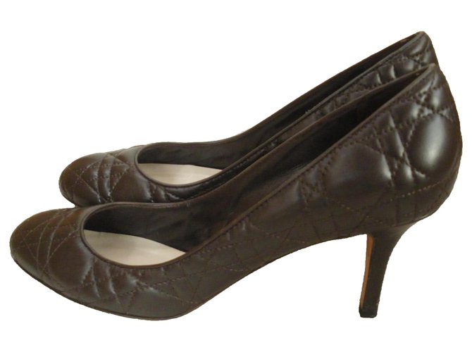 Dior Heels Brown Leather  ref.267007