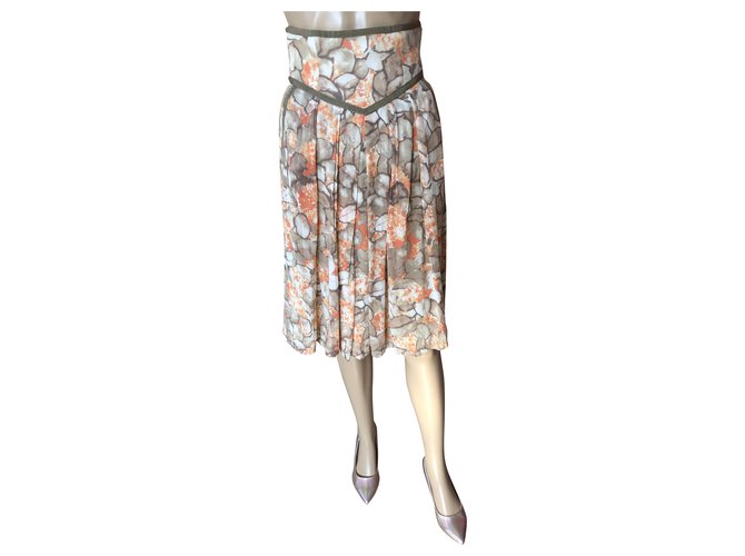Louis Féraud Skirts Taupe Coral Viscose  ref.267015