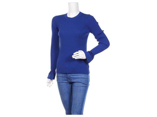 Diane Von Furstenberg Knitwear Blue Cotton Viscose Elastane Polyamide  ref.267049
