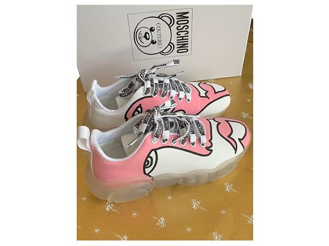 Sneakers Moschino Couture Rosa e Bianco