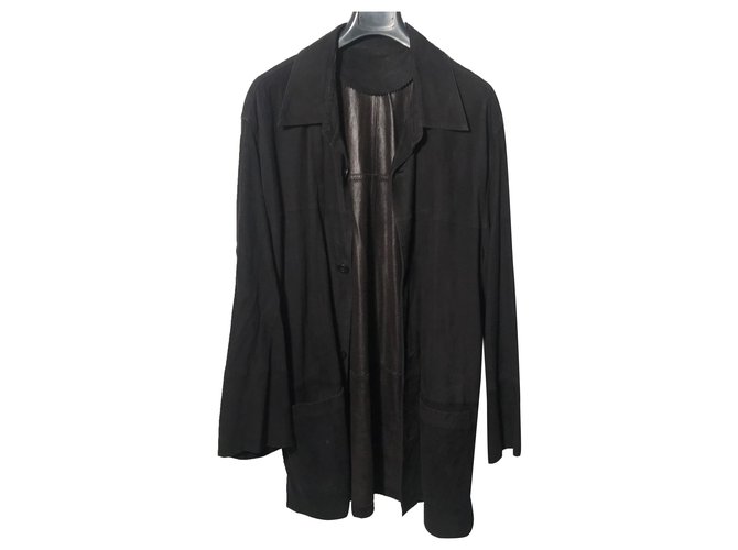 Autre Marque Blazers Jackets Dark blue Suede  ref.267072