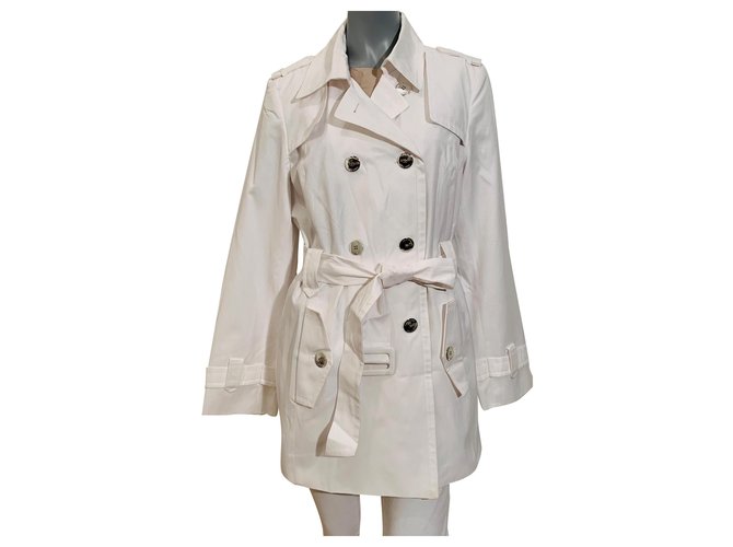 Calvin Klein Trench coats White Cotton ref.   Joli Closet
