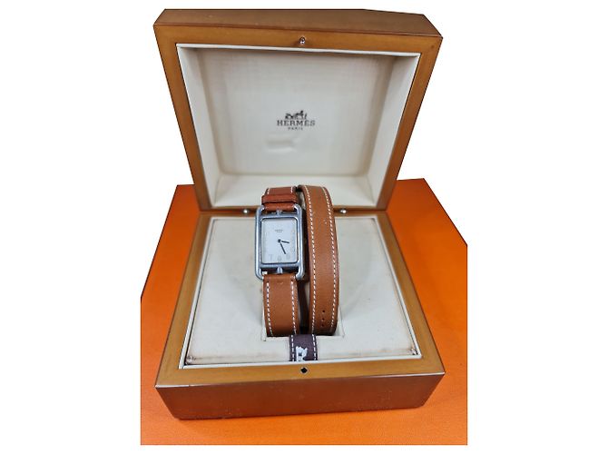 Reloj Hermès Nantucket Tour forrado en Cape Cod Marrón claro