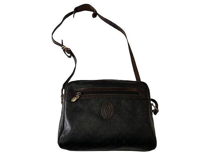 Pollini Black Leather Shoulder Bag