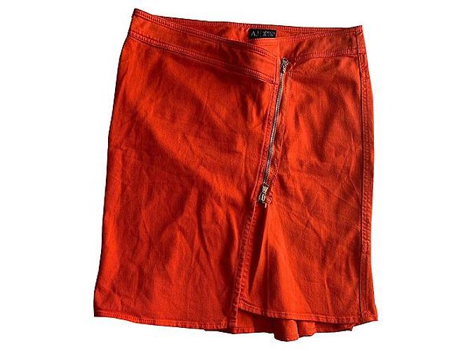 Falda Armani Jeans de algodón naranja