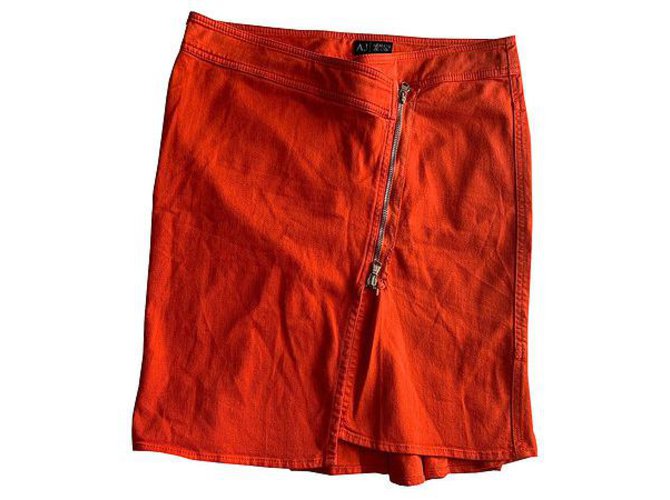 Armani Jeans Skirts Orange Cotton  ref.267187