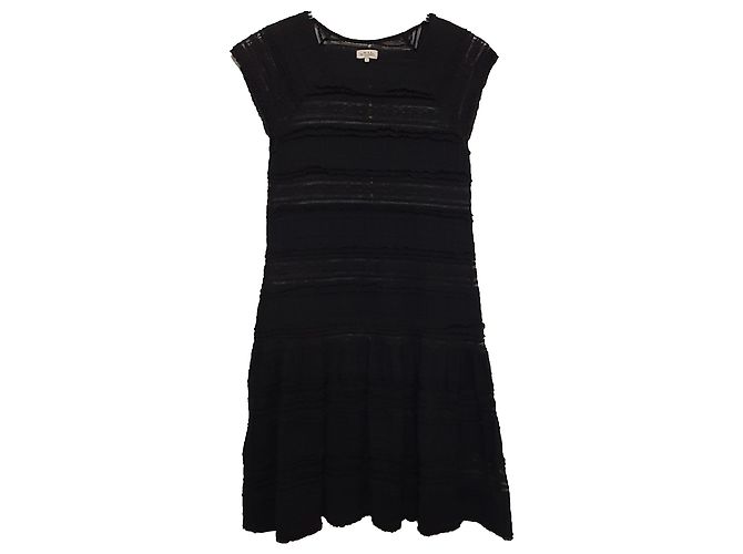 Autre Marque By Timo Schwarzes Spitzenkleid Transparent