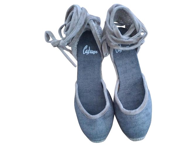 Sandali Espadrillas Castaner Taupe in Tessuto Taglia 36