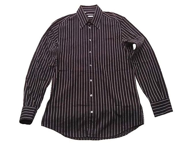 Camicia Dolce & Gabbana in cotone nero a righe