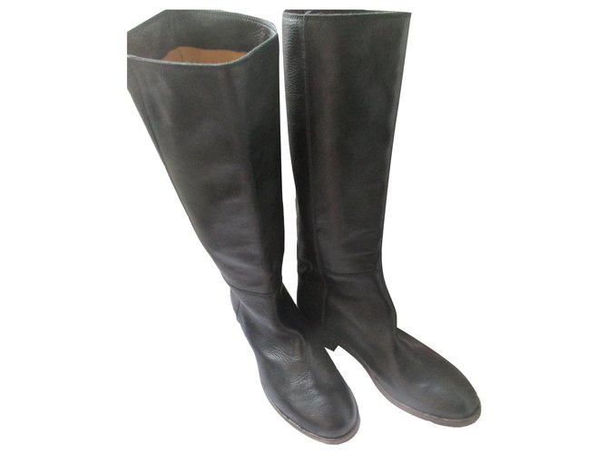 Autre Marque Boots Black Leather  ref.267590