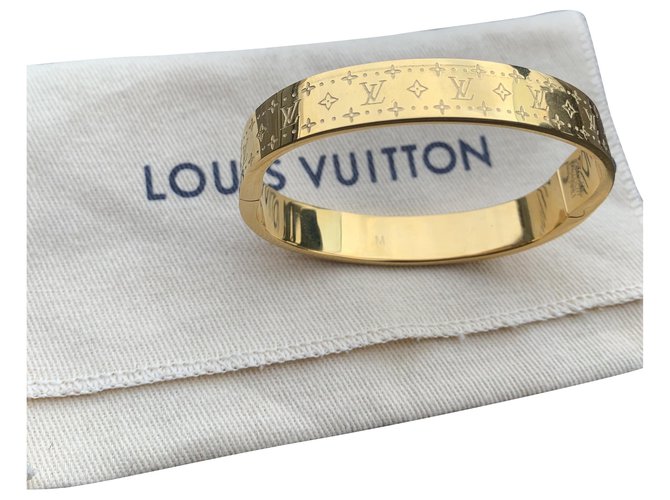 LOUIS VUITTON Brass Nanogram Bracelet Silver Gold | FASHIONPHILE