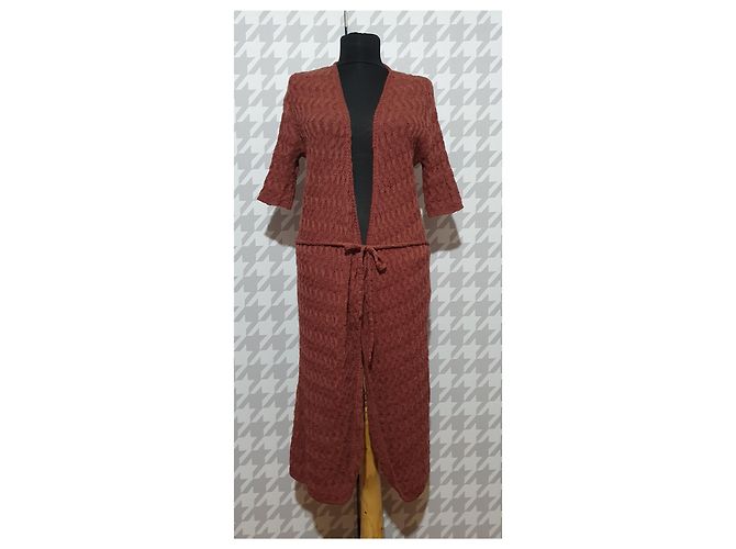 Dagmar Strickjacke lang braun Wolle