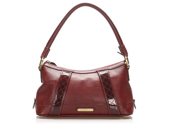 Burberry Red Leather Baguette Dark red Pony-style calfskin  ref.267641