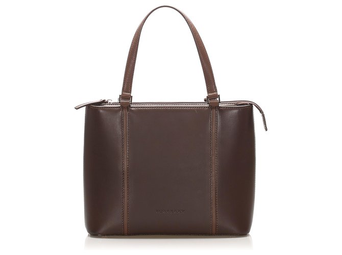 Burberry Brown Leather Handbag Dark brown Pony-style calfskin  ref.267655