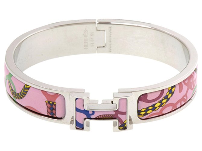 Hermès Hermes Pink Clic Clac H Armband PM Mehrfarben Metall  ref.267720