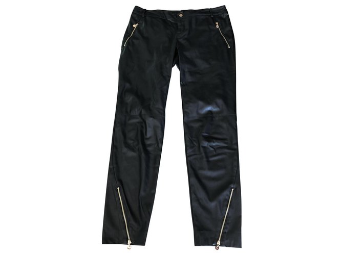 Liu.Jo Pantaloni, ghette Nero Gold hardware Finta pelle ref.267801 - Joli  Closet