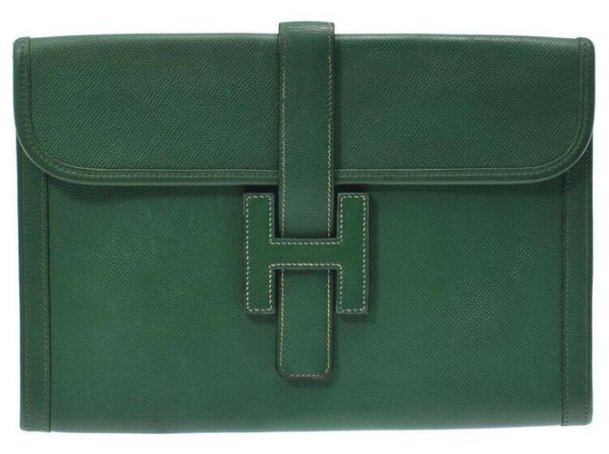 Hermès Jige Green Leather  ref.267837