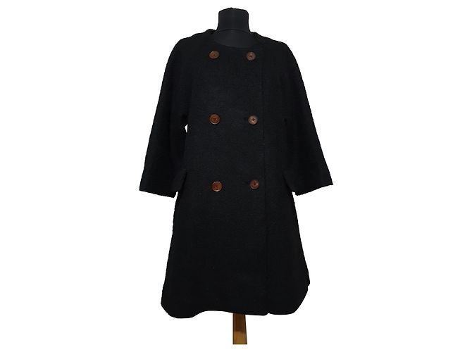 Ganni Black Wool Coat
