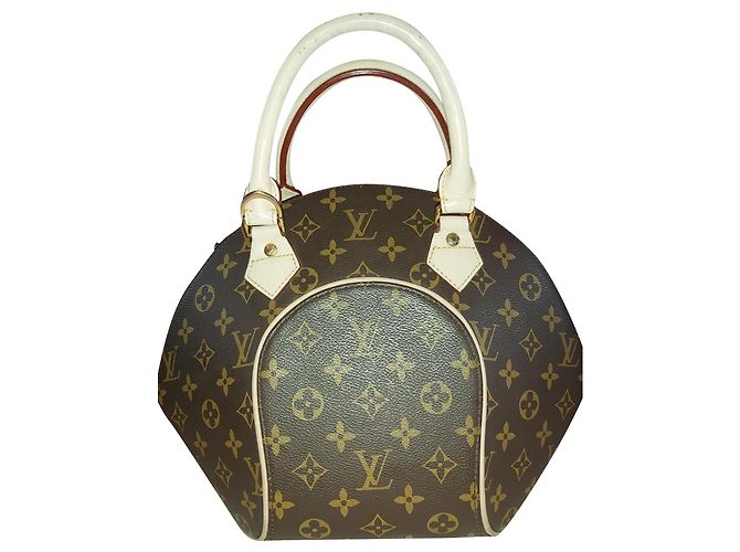 Borsa a mano Louis Vuitton Ellipse in pelle marrone