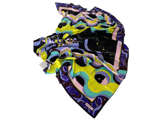 Estolas multicoloridas de Emilio Pucci Multicor Seda Lã  ref.268176