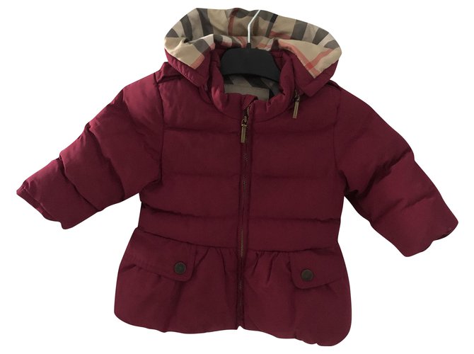 Burberry Girl Coats outerwear Fuschia Polyester  ref.268394