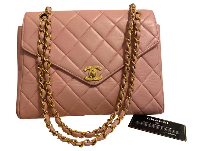 Vintage Large Chanel Pink Envelope Purse Leather ref.268396 - Joli