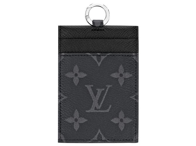 Louis Vuitton LV Card Holder on strap new Black Leather ref.268401