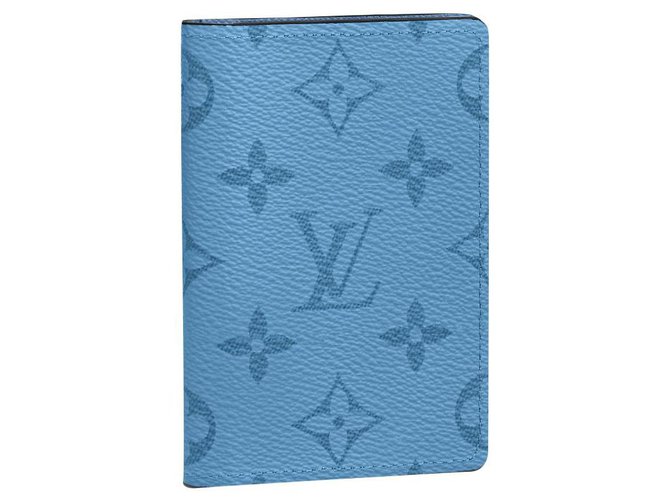Louis Vuitton LV Pocket Veranstalter Denim Blue Taigarama Blau Leder  ref.268409