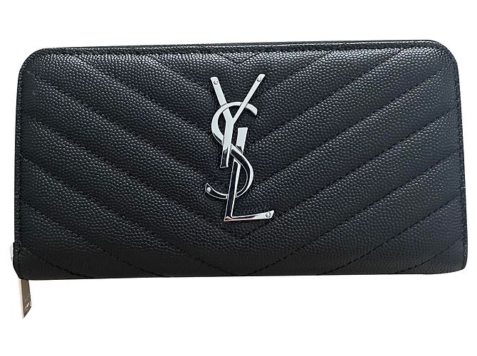 Cartera Saint Laurent de piel negra Negro
