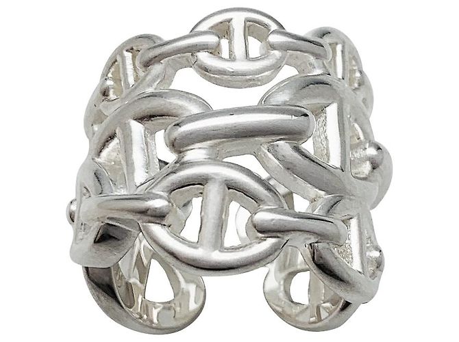 Chaîne d'ancre Anello Hermès modello "Chained anchor chain" in argento.