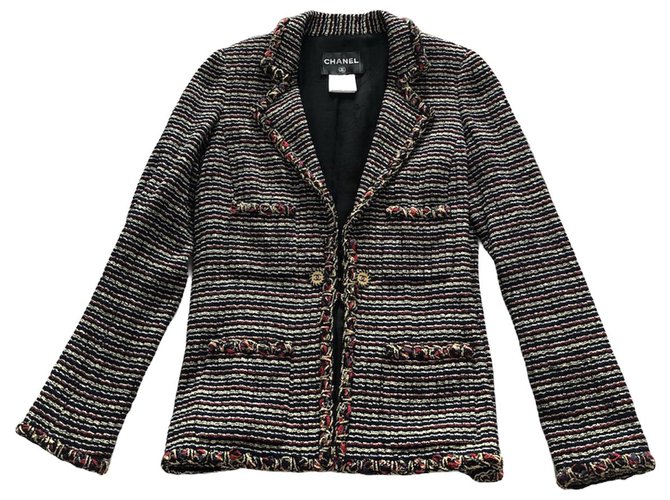 Giacca in tweed multicolore Chanel Poliammide  ref.268474