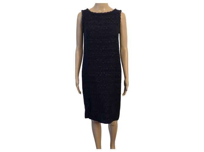 Chanel blue wool dress  ref.268487