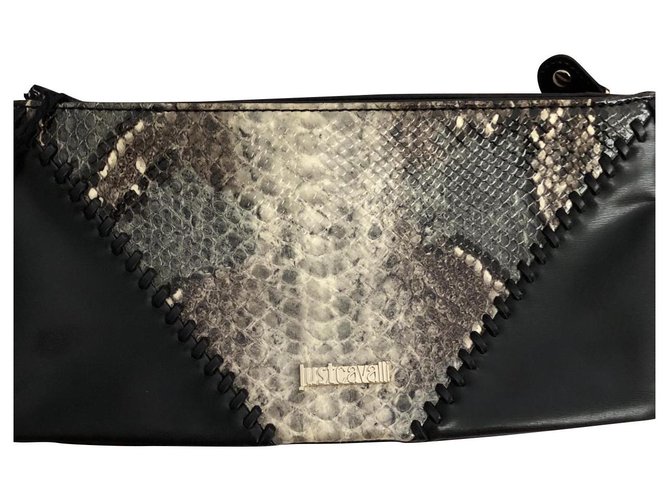 Just Cavalli Black leather pouch  ref.268565