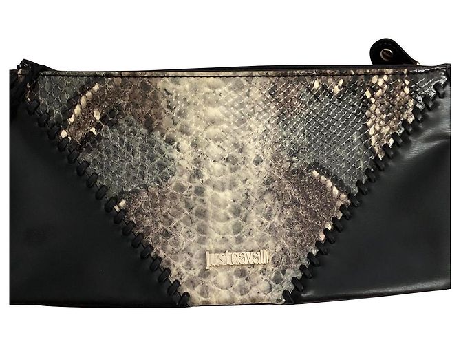 Just Cavalli Schwarzer Lederbeutel