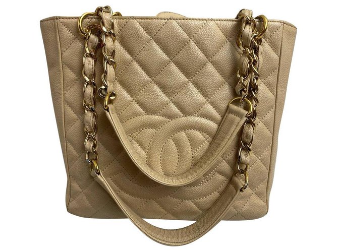 Chanel Beige Leather  ref.268697